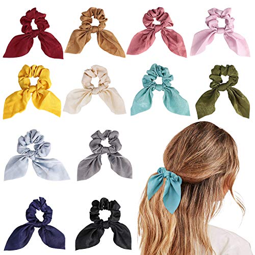 URAQT 12 Piezas Hair Scrunchies Elastic Hair Ties Scrunchy Hair Bands, Elásticos Banda de Pelo Elástico para Mujeres y Chicas
