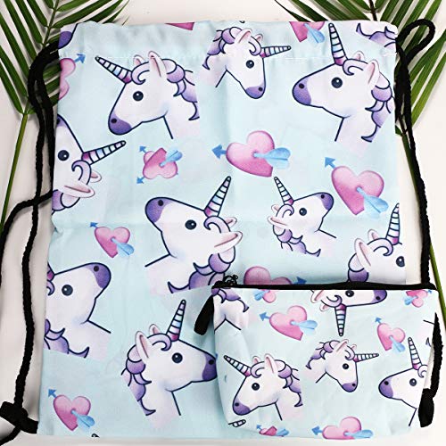 URAQT Bolsa Infantil Guarderia, Bolsa de Cuerdas Niño, Cordón Mochilas Party Bolsas, Bolsa de Algodón con cCuerdas ,Lindo Unicornio Mochila con Cordón para Regalo de Fiesta de Cumpleaños 23pcs