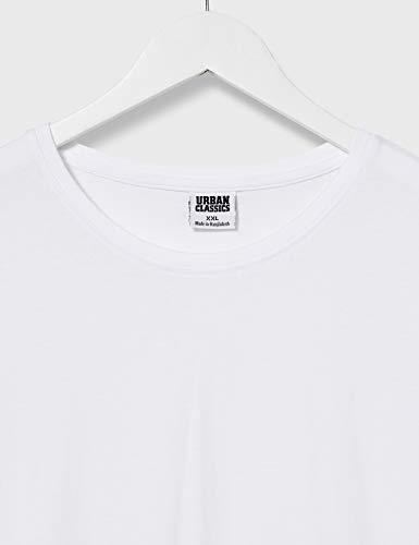 Urban Classics Shaped Long tee Manga Corta con Talle Largo, Camiseta Lisa, Básica Fácilmente Combinable, Versátil y Cómoda, white, 3XL para Hombre