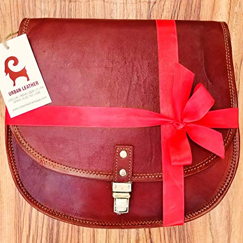 Urban Leather Alforja Bolso Mujer Bandolera Carteras Monederos Cosmetica Bolso Niña Bolsos de Fiesta Bolso Shopper Tous Monedero Bolso Etnico de Cuero Vintage , Tamaño 12 Pulgadas