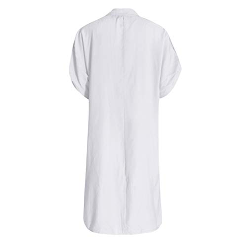 URIBAKY Verano Mujer Manga Corta Vestidos De Solapa Adolescente Chica Mini Vestido Casual Falda De Camisa De Color SóLido