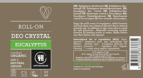 Urtekram Desodorante Cristal de Eucalipto con Roll-On - 50ml