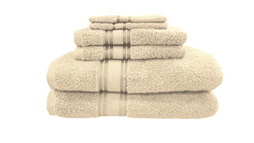 U.S. Polo Assn. Premium 6-Piece Zero-Twist Towel Set - 2 Bath Towels, 2 Hand Towels and 2 Face Towels - Highly Absorbent, Fast Drying and Super Soft Hotel Quality 100% Cotton Set