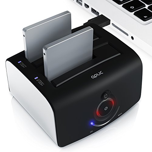USB 3.0 Base de conexión Docking Station - Estación de Acoplamiento con función de clonado HDDa SATA - 2,5 pulgadas y 3,5 pulgadas SATA-I II III 1,5 - 3 - 6 GB s - Soporta 2 x Máx. 6TB - Negro