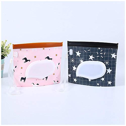 Uteruik Bolsa de toallita húmeda para bebé Funda de toallitas de Viaje Dispensador portátil Recargable Estuches de Viaje, 2 Piezas
