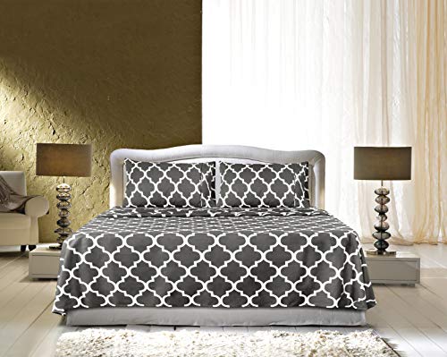 Utopia Bedding Juego Sábanas de Cama - Microfibra Cepillada - Sábanas y 2 Fundas de Almohada - (Cama 150, Gris)