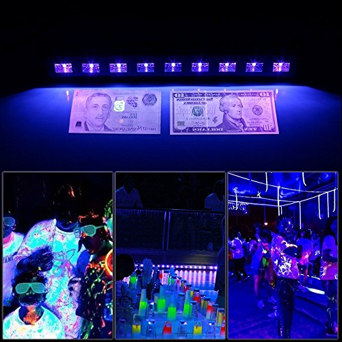 UV Bar Lámpara de Luz Negro Regulable LED Fixture Portátil Alto Brillante 12LEDx3W Luz de Etapa Iluminación para Fiesta Carnaval Halloween y Navidad (12 led)