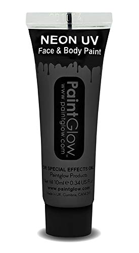UV Neon Face & Body Paint Make Up – En negro lich vivos Maquillaje para Carnaval, Fiesta temática, Rave y Wave