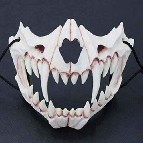 Uyeke Máscara de Resina de Halloween Cosplay El dragón japonés Dios Máscara Animal Theme Party Animal Skeleton Half Mask