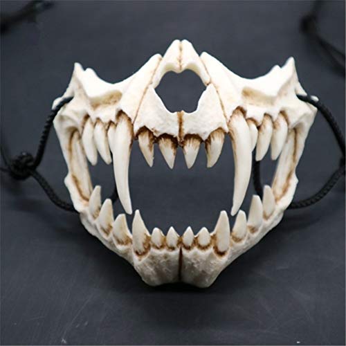 Uyeke Máscara de Resina de Halloween Cosplay El dragón japonés Dios Máscara Animal Theme Party Animal Skeleton Half Mask