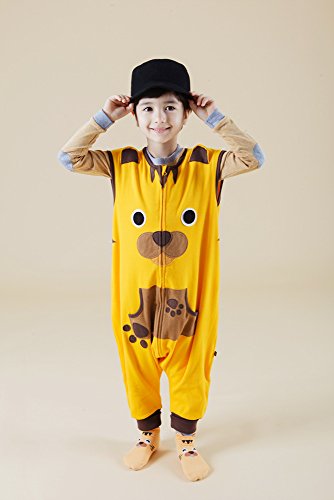 Vaenait Baby - Manta para dormir y jugar (100% algodón, 1 a 7 años) Amarillo Tigre 5-7 Años