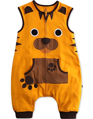 Vaenait Baby - Manta para dormir y jugar (100% algodón, 1 a 7 años) Amarillo Tigre 5-7 Años