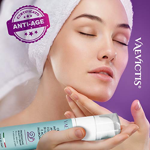 Vaevictis Crema Facial Antiarrugas Hidratante con Baba de Caracol Acido Hialurónico Contra Manchas en la Piel Acné Día Noche Cuello Decollete 50 ml Made in Italy