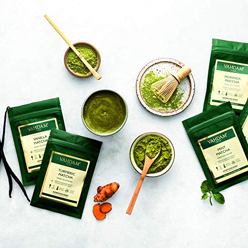 VAHDAM, Muestreador de Té Verde Matcha - 5 tés | Polvo de té Matcha de origen japonés puro 100% | 137x Anti-OXIDANTES | Energía, enfoque y metabolismo Booster | Té verde para bajar de peso