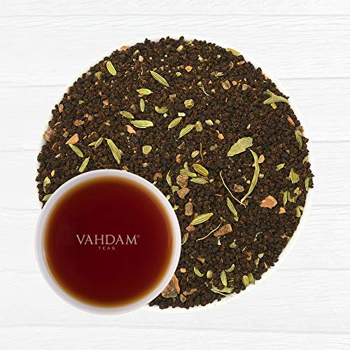 VAHDAM, té de hinojo, (100 tazas) | ESPECIAS 100% NATURALES | Hojas de té chai con especias | Delicioso y saludable | Té diario de desintoxicación | Masala Chai Tea, de la India | 100g (Set of 2)