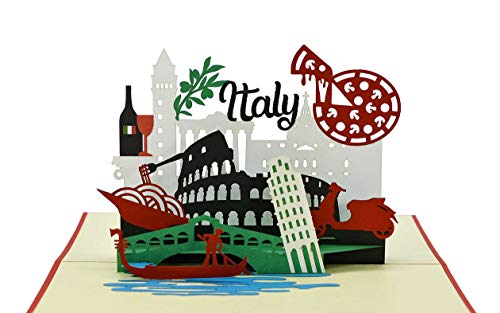 Vale de viaje a Italia, Roma, Venecia, tarjeta 3D pop up Italia, cupón de hotel para ti o para ella, idea de regalo y regalo, A123AMZ