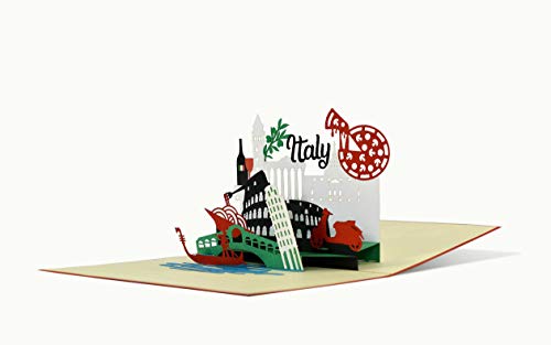 Vale de viaje a Italia, Roma, Venecia, tarjeta 3D pop up Italia, cupón de hotel para ti o para ella, idea de regalo y regalo, A123AMZ