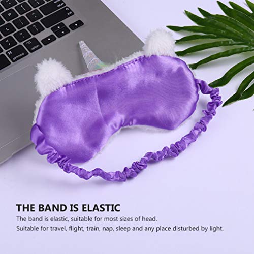 VALICLUD 5 Unids Unicornio Dormir Ojo Cubierta Unicornio Dormir Sombra de Ojos Suave Felpa Venda Regalos para Niños Adultos Que Viajan Fiesta de Cumpleaños Suministros Favores