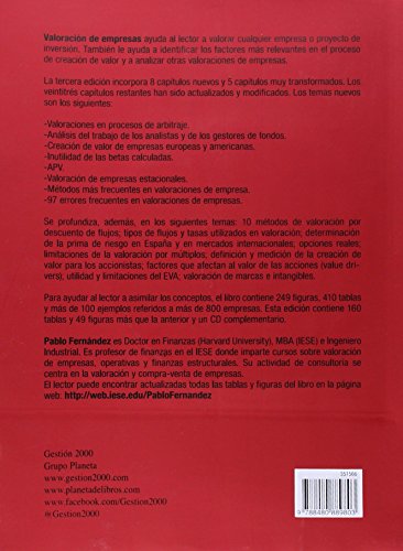 Valoración de empresas: Cómo medir y gestionar la creacion de valor. Tercera edición ampliada y puesta al día (FINANZAS Y CONTABILIDAD)