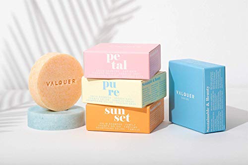 Valquer Champú Sólido Vegano Cabello Normal (todo tipo cabello) Sin Sulfatos Sin Jabón Sin Plásticos, champú órganico y natural 50 g