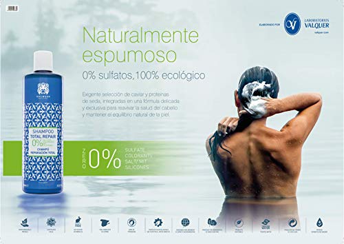 Valquer Profesional Champú Anticaída Zero % sin sal, sin sulfatos, sin parabenos y sin Siliconas. Reducir caída cabello. Stop Loss - 1000 ml