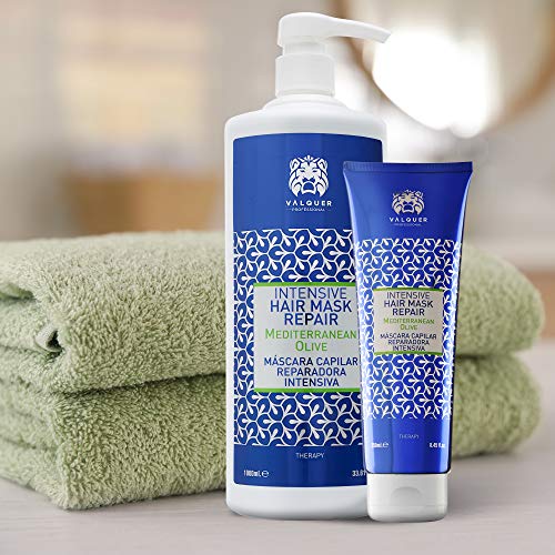 Valquer Profesional Mascarilla Capilar Reparadora Intensiva de Oliva. Reestructurante. Cabellos secos y dañados. Sin sulfatos, sin sal - 250 ml