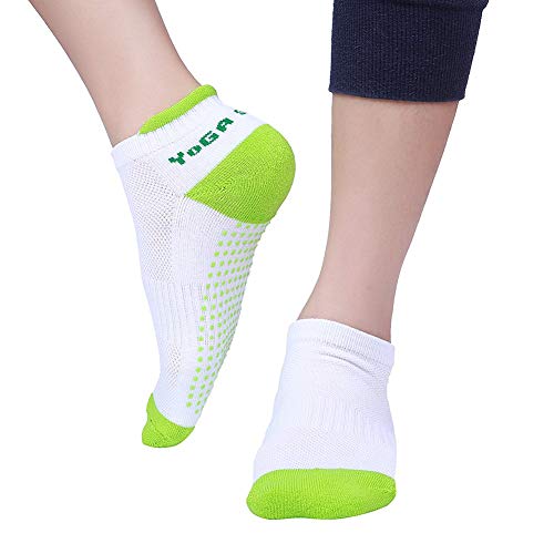 ValueHall de silicona antideslizante 4 pares punto algodón Yoga Pilates calcetines para mujer