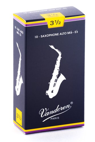 Vandoren SR2135 - Caja de 10 cañas tradicional n.3.5 para saxofón alto, madera