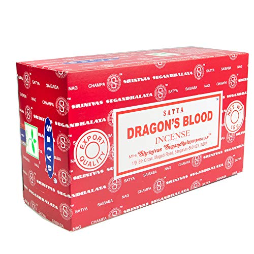 Varillas de incienso Satya Nag Champa, muchos aromas, 12 unidades de 15 g, DRAGON'S BLOOD