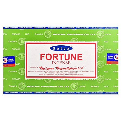 Varitas de incienso de Satya Nag Champa Fortune, Caja de 12 paquetes