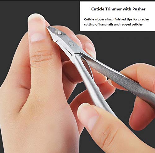 Vasea Cortauñas,Cortador de Uñas Profesional para Hombres y Mujeres,Alicates Cuticulas,Lima de Uñas,Juego de Cortaúñas de Acero Inoxidable 3 en 1 para Gruesas Uñas y Uñas de los pies