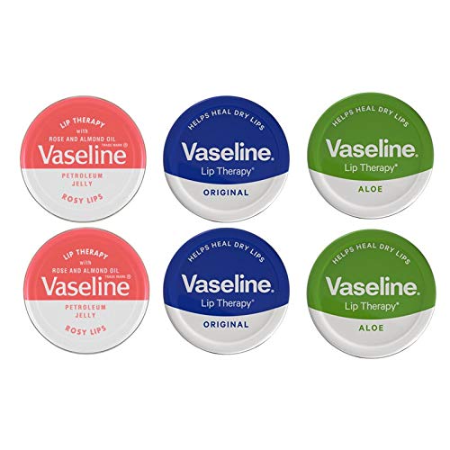 Vaselina Vaseline Bálsamo Labial Jalea 20g - 2 Orginal, 2 Labios Rosados ​​y 2 Aloe Vera