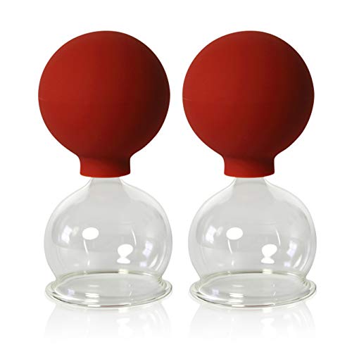 Vasos para ventosaterapia, de la marca Lauschaer Glas. Con ventosa, 2 unidades, 50 mm, para uso profesional