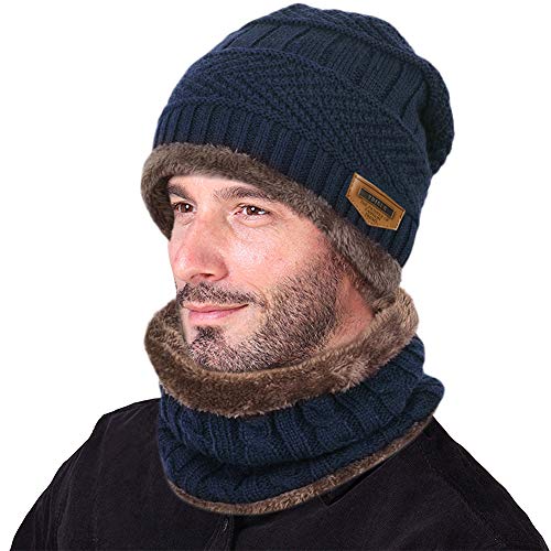 VBIGER Gorras Con Bufanda y Gorros de punto Sombreros de Invierno Hombre