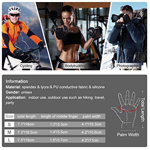 VBIGER Guantes de Invierno Guantes de Ciclismo Antideslizantes Guantes Deportivos Cubierta de Solapa de Manopla para Hombres y Mujeres, L