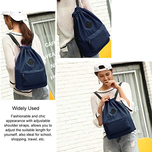 Vbiger Mochila de Cuerda Unisex Azul Oscuro