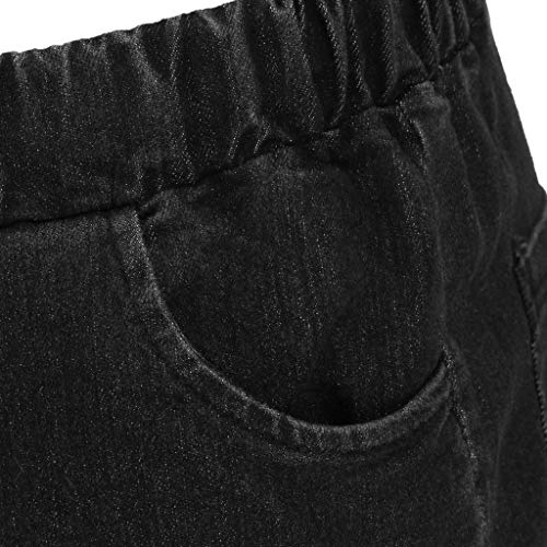 Vectry Pantalones Hombre Casual Letra Suelta Cordón Sólido Cintura Elástica Pantalones Largos de Mezclilla Casual Pantalones Trabajo