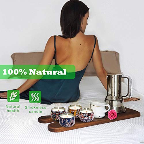 Velas de regalo de cera de soja, vela de viaje portátiles Talla: 7.5CM×5CM, juego de vela de 4 piezas, vela perfumada contra los mosquitos, Aplicar para vela perfumada para el Día de Navidad y bodas