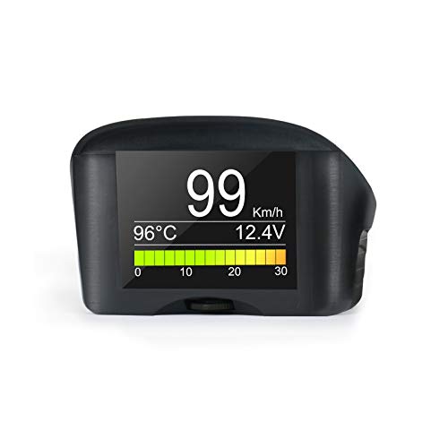 Velocímetro digital OBDII KMH/MPH sobrevelocidad Alarma automática Código de error común Escáner con pantalla LCD para 12V La mayoría de los vehículos diesel