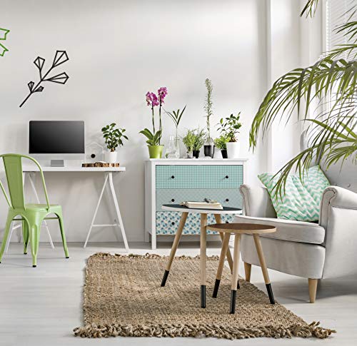 Venilia Adhesiva Motivo awale Green, Decorativa, Muebles, Papel Pintado, lámina autoadhesiva, sin ftalatos, 45 cm x 2 m, Espesor: 0,16 mm, 54783