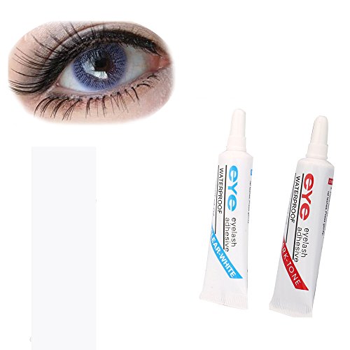 VENMO 3pcs 7 Pestañas Falsas Pegamento Pestañas Falsas Crema de Ojos Adhesivo (Azul)