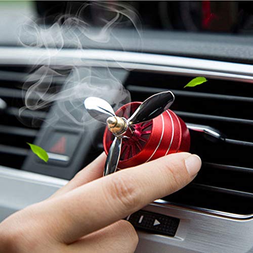 Ventilador ambientador con clip de ventilación LED, clip de ventilación de perfume con forma de hélice de la fuerza aérea, decoración de aromaterapia para ventilador de vehículo Silver