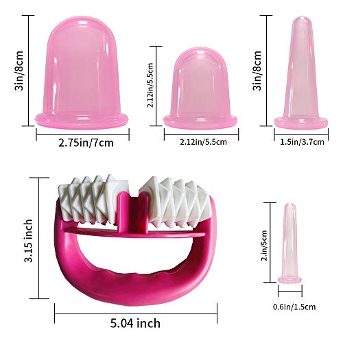 Ventosas de Vacío de Terapia, Ventosa Anticelulitica, Masajeador Anticelulítico, Tazas de Catación Masaje del Cuerpo, Leobks Conjunto de Ventosa Celulitis, Ventosas faciales para piel Anticelulítica