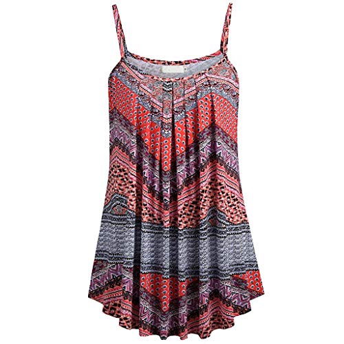 Verano Camisetas De Mujer Yesmile Blusa Holgada Asimétrica Ocasional Sin Mangas de Las Mujeres de La Blusa Floja Sin Mangas de Las Mujeres (Multicolor, M)