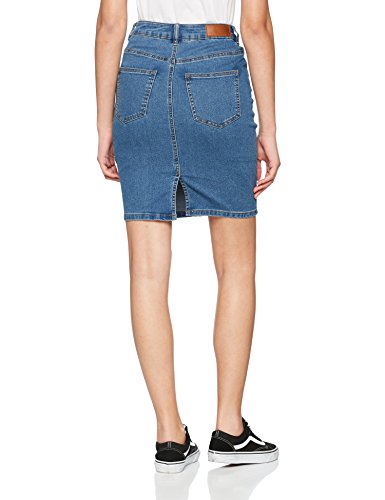 Vero Moda Vmhot Nine HW Dnm Pencil Skirt Mix Noos Falda, Azul (Medium Blue Denim Medium Blue Denim), 40 (Talla del Fabricante: Large) para Mujer