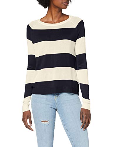 Vero Moda VMLINA LS O-Neck Blouse Boo Rep Suéter, Beige, M para Mujer