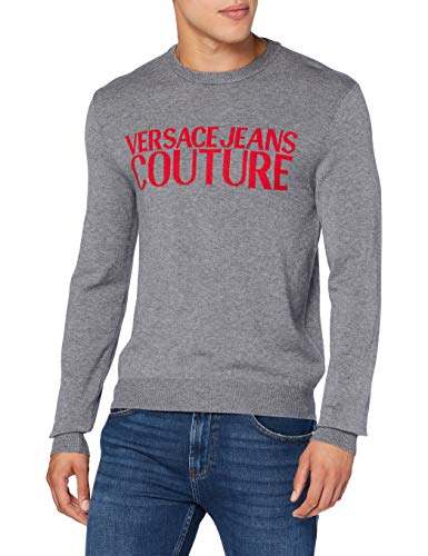 VERSACE JEANS COUTURE Man Knitted Sweater Jersey, Gris (810+500 Lq0), X-Large para Hombre