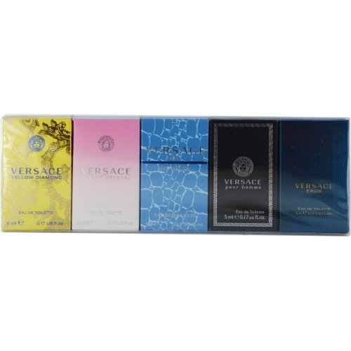 Versace miniatura juego de perfume para hombres y mujeres 5 x 5 ml