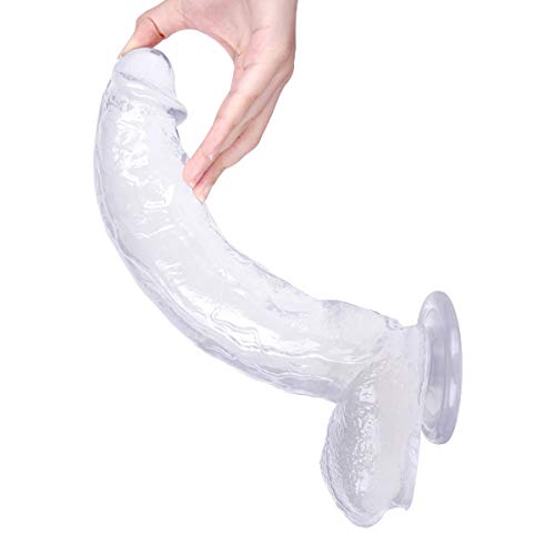 VERY 30cm / 11.8 pulg Color Transparente D & ILD □ Flexible portátil Sensación Massagre Largo Juguete Enorme succión Regalo Salud de Empuje