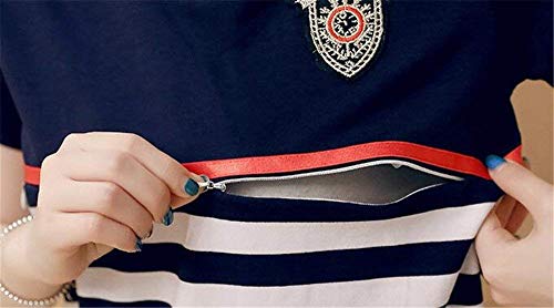 Vestido De Maternidad De Las Mujeres Vestido Mujeres De Casuales Enfermería Vestido De Enfermería De Manga Corta Vestido De Cuello Redondo Ropa De Maternidad Embarazo Vestido De Amamantamiento Camisón